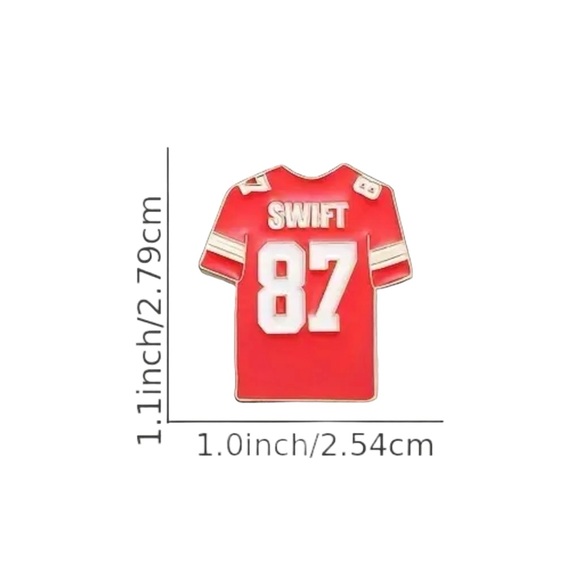 TAYLOR SWIFT inspired KC Chiefs 87 Red Jersey Enamel Pin Swiftie Collector 🏰 - Picture 4 of 7